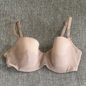 ThirdLove Beige Underwire ‘Eyelash Lace Demi Bra’ Size 32D